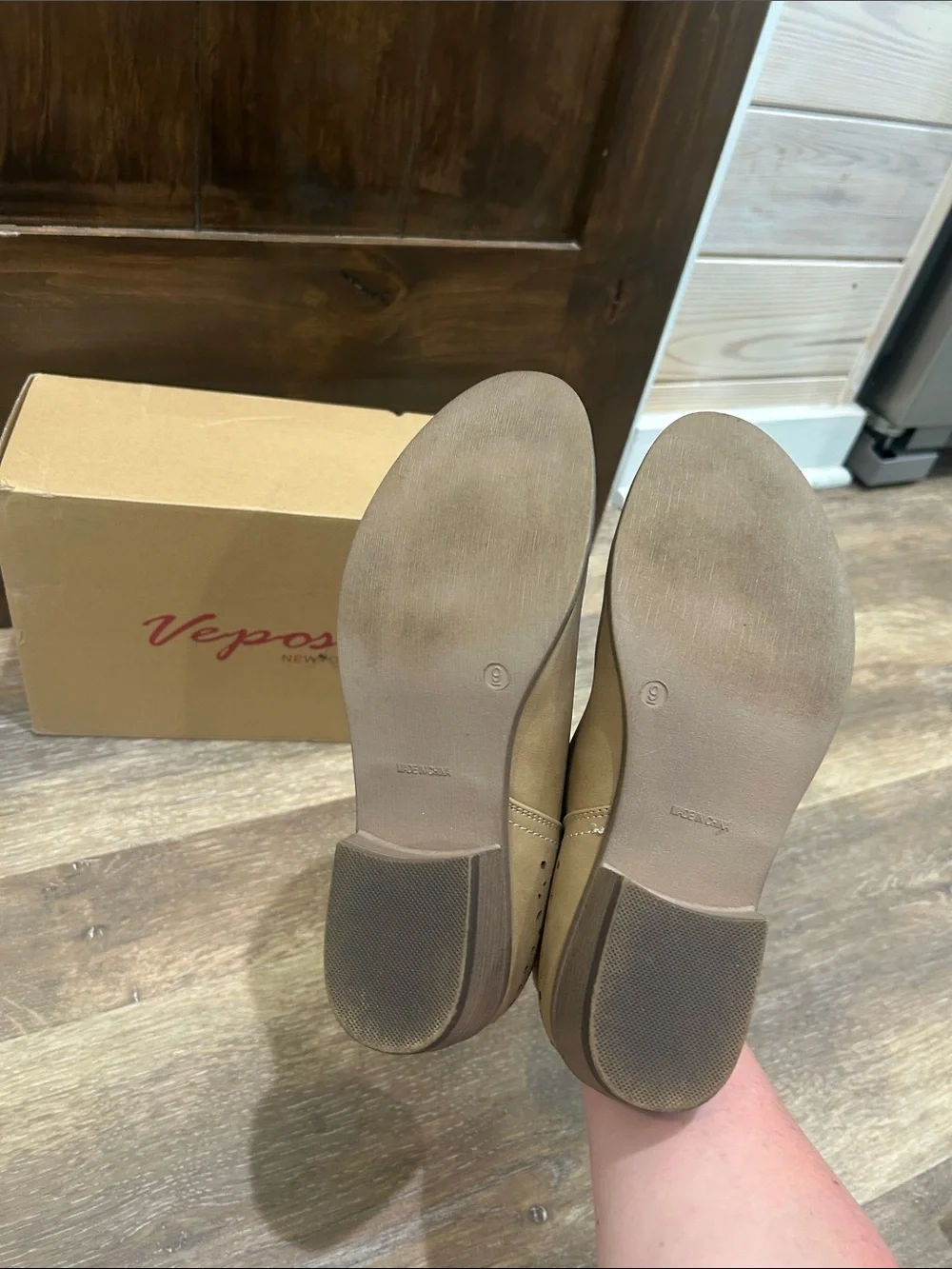Vepose Taupe Cutout Suede Ankle Booties includes original box - Size 9